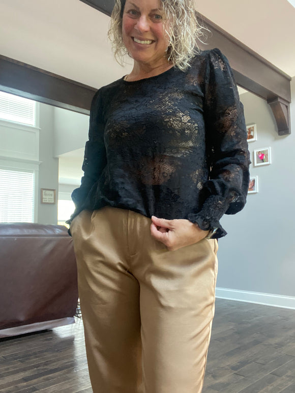 Burnout lace top