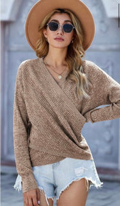 V-Neck Long Sleeve Knit Sweater