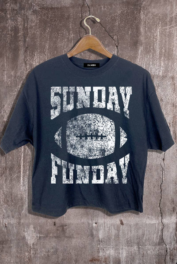 Sunday Funday Football Graphic Crop Tee