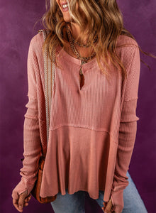 V Neck Long Sleeve Blouse